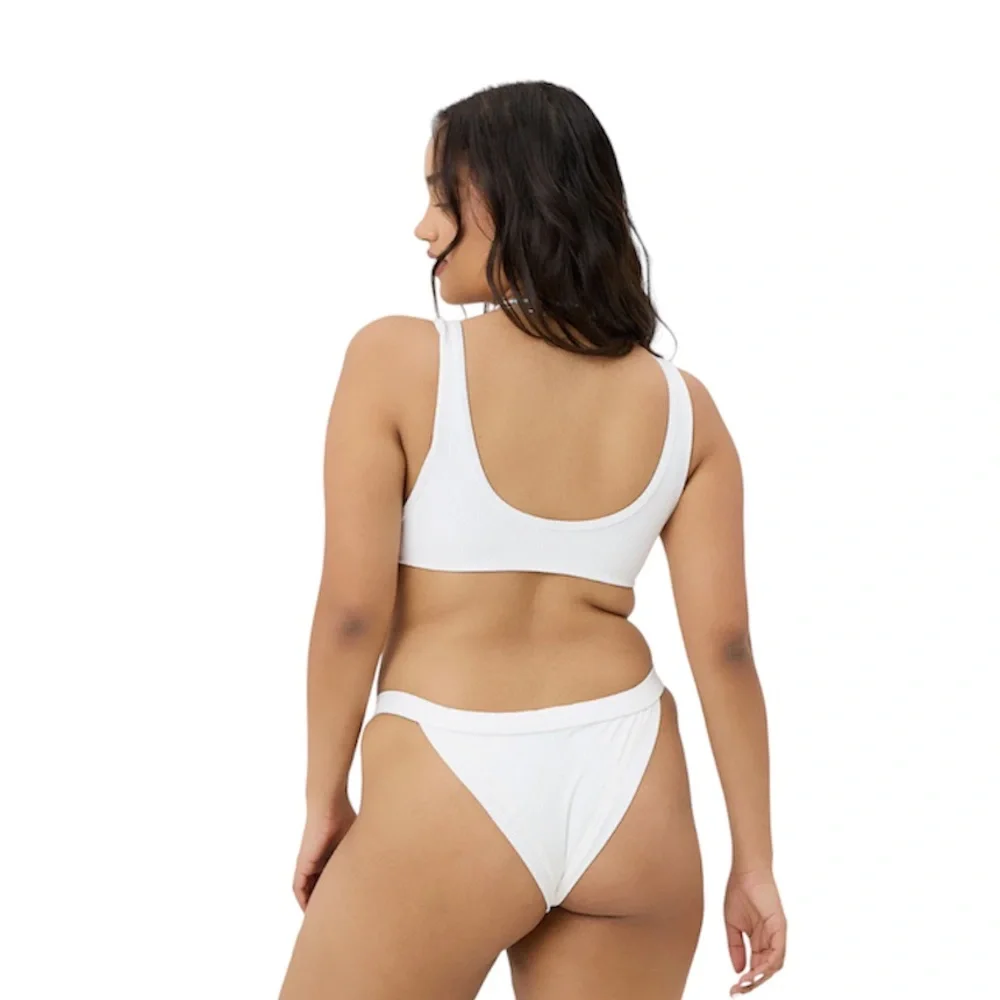 Frankie’s Bikinis Cole Ribbed Scoop Bikini Top NWT XL